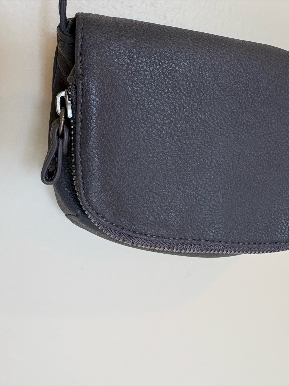 Minimalist Grey Crossbody Bag with Long Strap